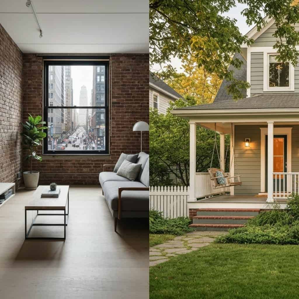 Mieszkanie w centrum vs. dom na przedmieściach: Która opcja jest dla Ciebie lepsza?